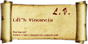 Léh Vincencia névjegykártya